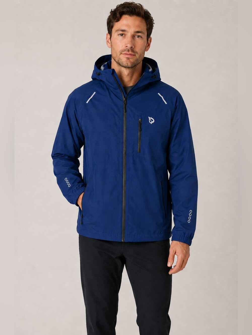 Baleaf Reflective Seam-Sealed Waterproof Rain Jacket XL Men's Blue